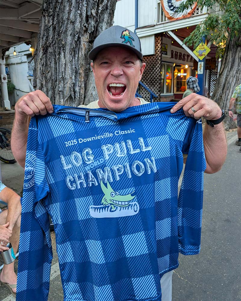 Log Pull champion jersey
